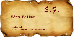 Séra Folkus névjegykártya